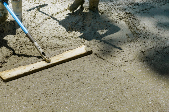 Construction of new sidewalks laying concrete cement