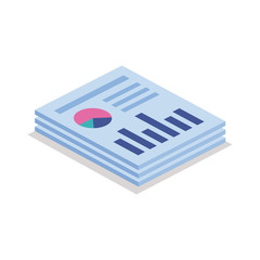 Isolated documents isometric line style icon vector design