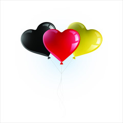 Fototapeta na wymiar Heart shaped balloons with colors and flag of GERMANY vector illustration design. Isolated object.