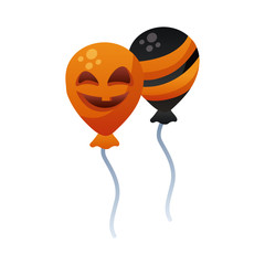 halloween balloons helium floating degradient style