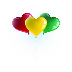 Fototapeta na wymiar Heart shaped balloons with colors and flag of GUINEA vector illustration design. Isolated object.