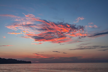 Unusual cloud on sunset on the Andaman sea, Kamala beach, Phuket, Thailand