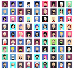People avatars, Vector women, men avatar