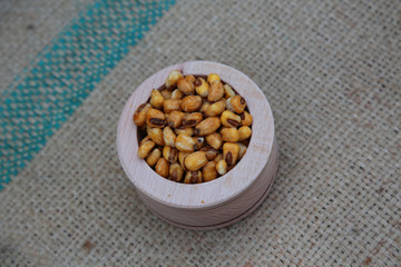 A close up image of smoked nur small corn