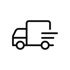 Shipping fast delivery motorcycle and truck icon. Courier vector collection.