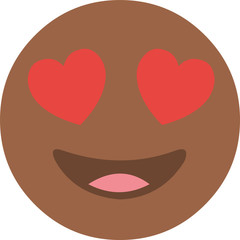 Vector illustration of a brown emoticon, with a happy expression