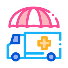 emergency ambulance car icon vector. emergency ambulance car sign. color symbol illustration