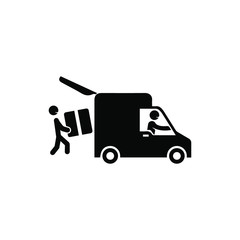 Shipping fast delivery motorcycle and truck icon. Courier vector collection.