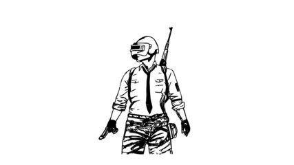 young man with a gun