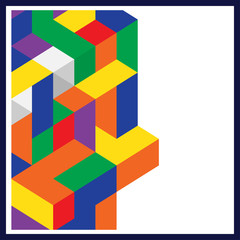 Abstract Isometric flat Shape Background