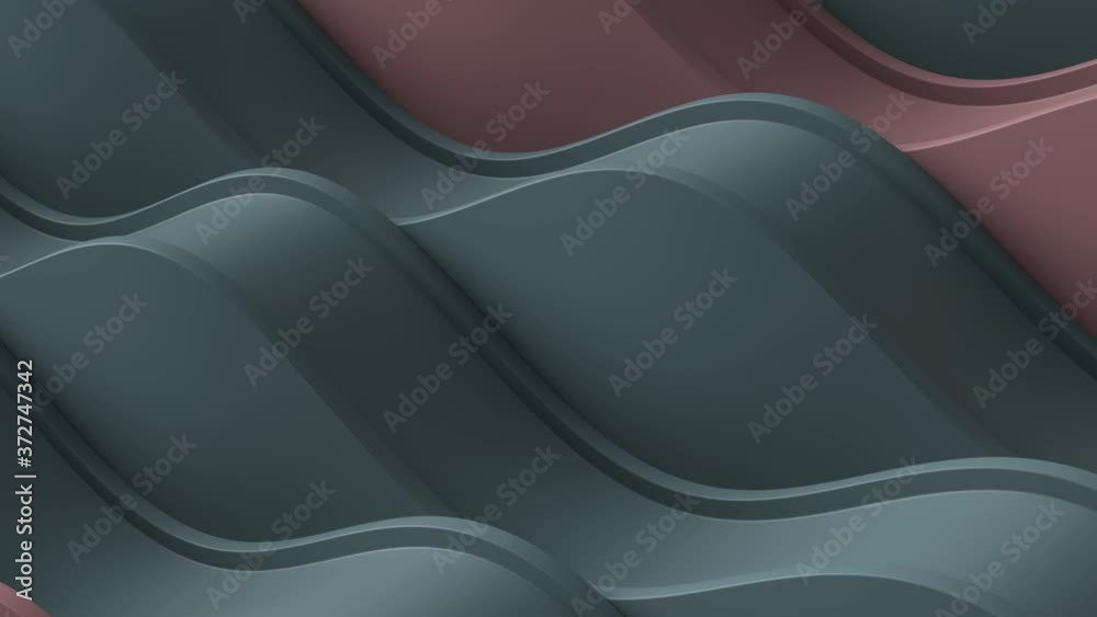 Poster cycled minimal animation. abstract 3d render. metall ball rolling on the wavy geometry. loopable seq
