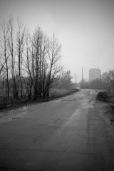 Urban sprawl on a gloomy day