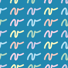 Script letter V seamless background pattern. Minuscule hand glyphs vector illustration.