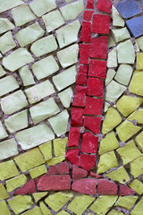 A fragment of a multi-colored smalt mosaic of the Soviet period.