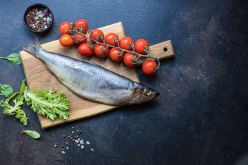 herring fish seafood set of ingredients for cooking serving size natural product top view place for text copy space keto or paleo diet raw pescetarian 