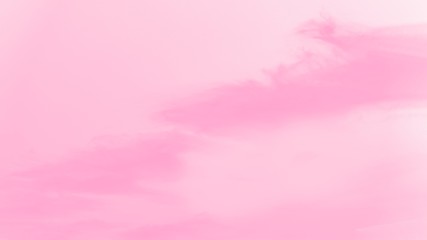 Beautiful sky with clouds, pink watercolor toned, panorama