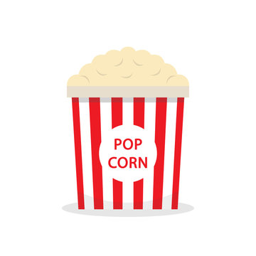 Palomitas de ma&iacute;z. Pop corn. Canguil. Comida. Concepto de cine y pel&iacute;culas. Ilustraci&oacute;n vectorial estilo 3d