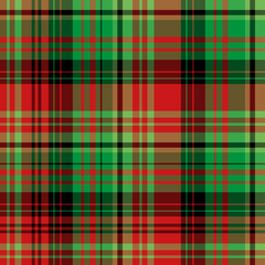 Creative plaid pattern in green, red and black colors.