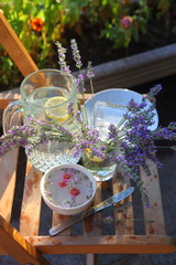 Still life with lavender lemonade