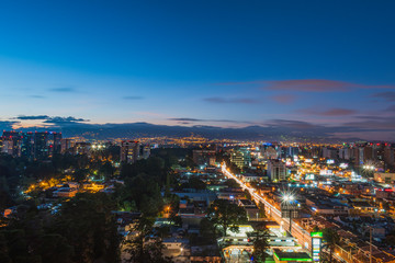 Fototapeta na wymiar Guatemala City in the Sunset
