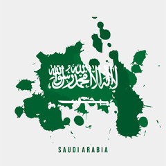 Grunge design of Saudi Arabia flag