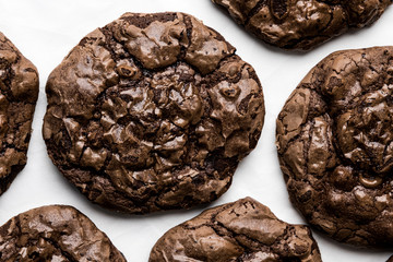 Chocolate Brownie Cookies on Baking Paper