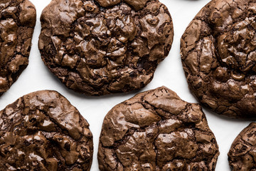 Chocolate Brownie Cookies on Baking Paper