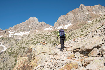 ascent to Argualas peak, Pyrenean mountain range, Huesca, Spain
