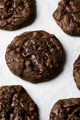 Chocolate Brownie Cookies on Baking Paper