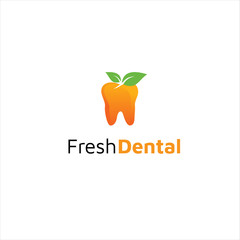 Fruit and fresh dental logo design