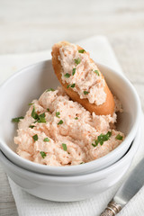 Appetizer pate  salmon with soft cheese