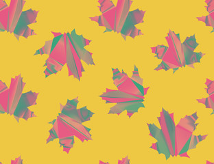 Autumn maple leaves seamless pattern background
