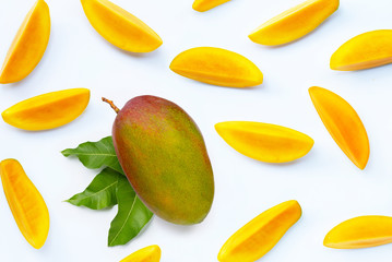 Tropical fruit, Mango  on white background.