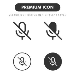 disable microphone icon isolated on white background. for your web site design, logo, app, UI. Vector graphics illustration and editable stroke. EPS 10.
