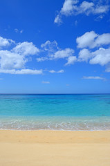 tropical beach with blue sky