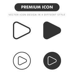 play icon isolated on white background. for your web site design, logo, app, UI. Vector graphics illustration and editable stroke. EPS 10.