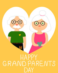 Grandparents day card with hearts  for elderly married couple 