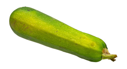Green summer squash on a white background