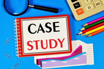 Case study-text label on the planning Notepad. A scientific method, a search for new knowledge, or...