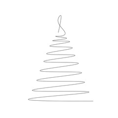 Christmas tree on white background. Vector illustration