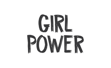Girl power quote lettering. Calligraphy inspiration graphic design typography. Hand written card. Simple vector Female sign.