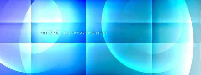 Vector abstract background - circle and cross on fluid gradient with shadows and light effects. Techno or business shiny design templates for text