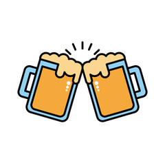 beer jars oktoberfest line and fill icons