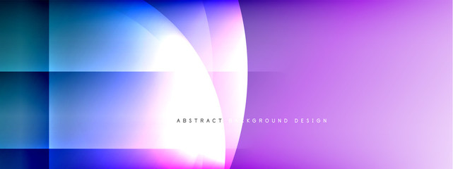 Vector abstract background - circle and cross on fluid gradient with shadows and light effects. Techno or business shiny design templates for text