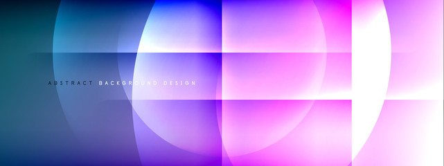 Fototapeta premium Vector abstract background - circle and cross on fluid gradient with shadows and light effects. Techno or business shiny design templates for text