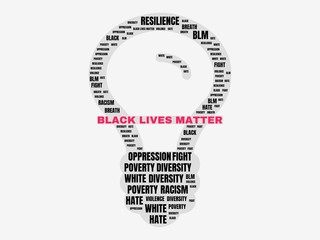 Black Lives Matter - BLACK LIVES MATTER - Image, Illustration with words related to the topic BLACK LIVES MATTER