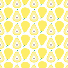 Pear yellow seamless hand drawn pattern