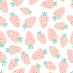 Tafelkleed Strawberry pink seamless pattern design © Марина Николова