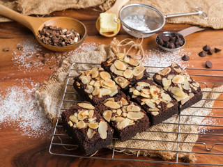 fleshly baked almond brownies