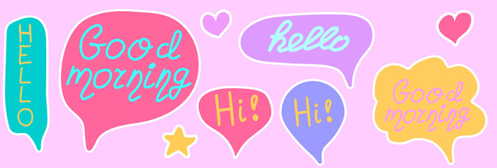 Dream thought colorful icon stickers set